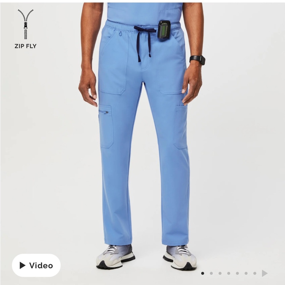 Men's Ceil Blue Cairo Cargo Scrub Pants